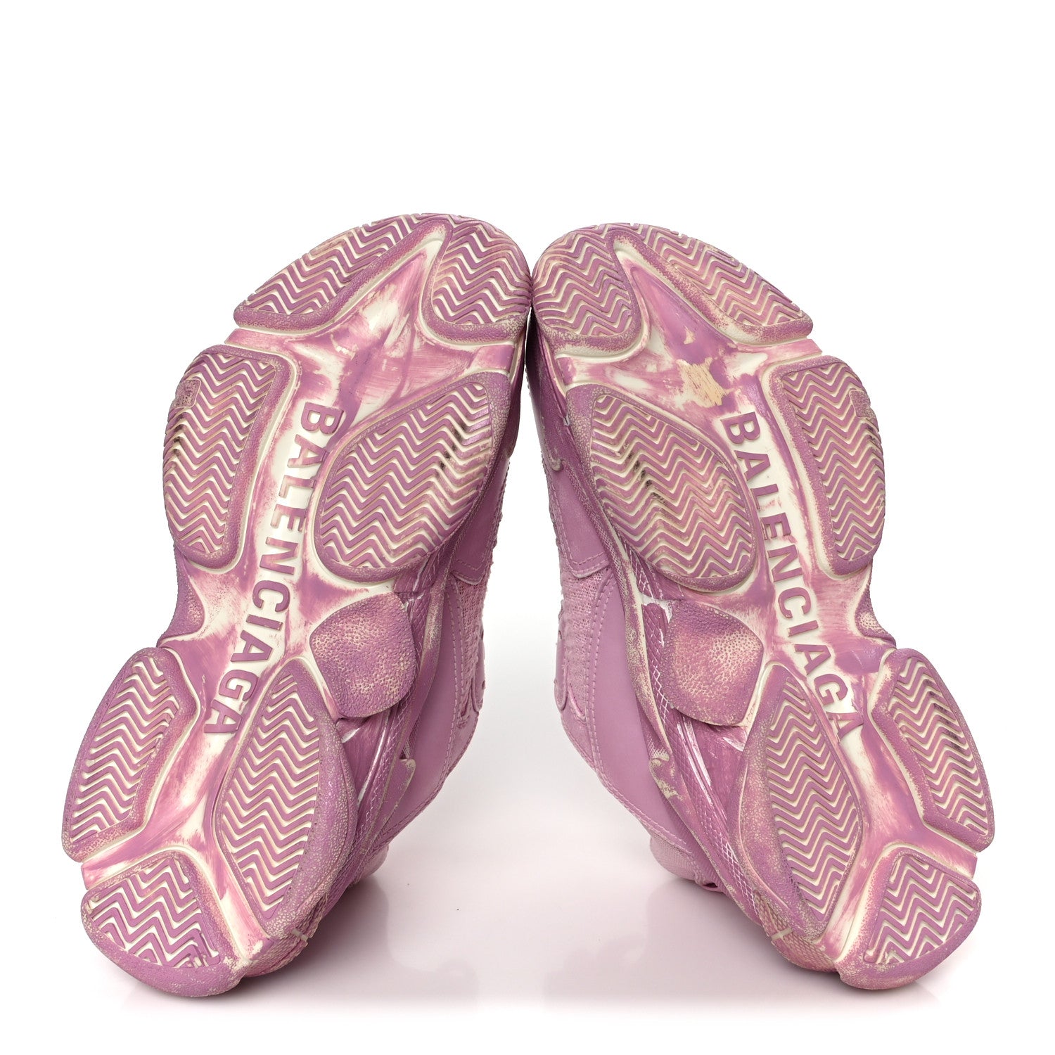 Balenciaga Fabric Mesh Distressed Womens Triple S Sneakers 36 Pink 6 of 9
