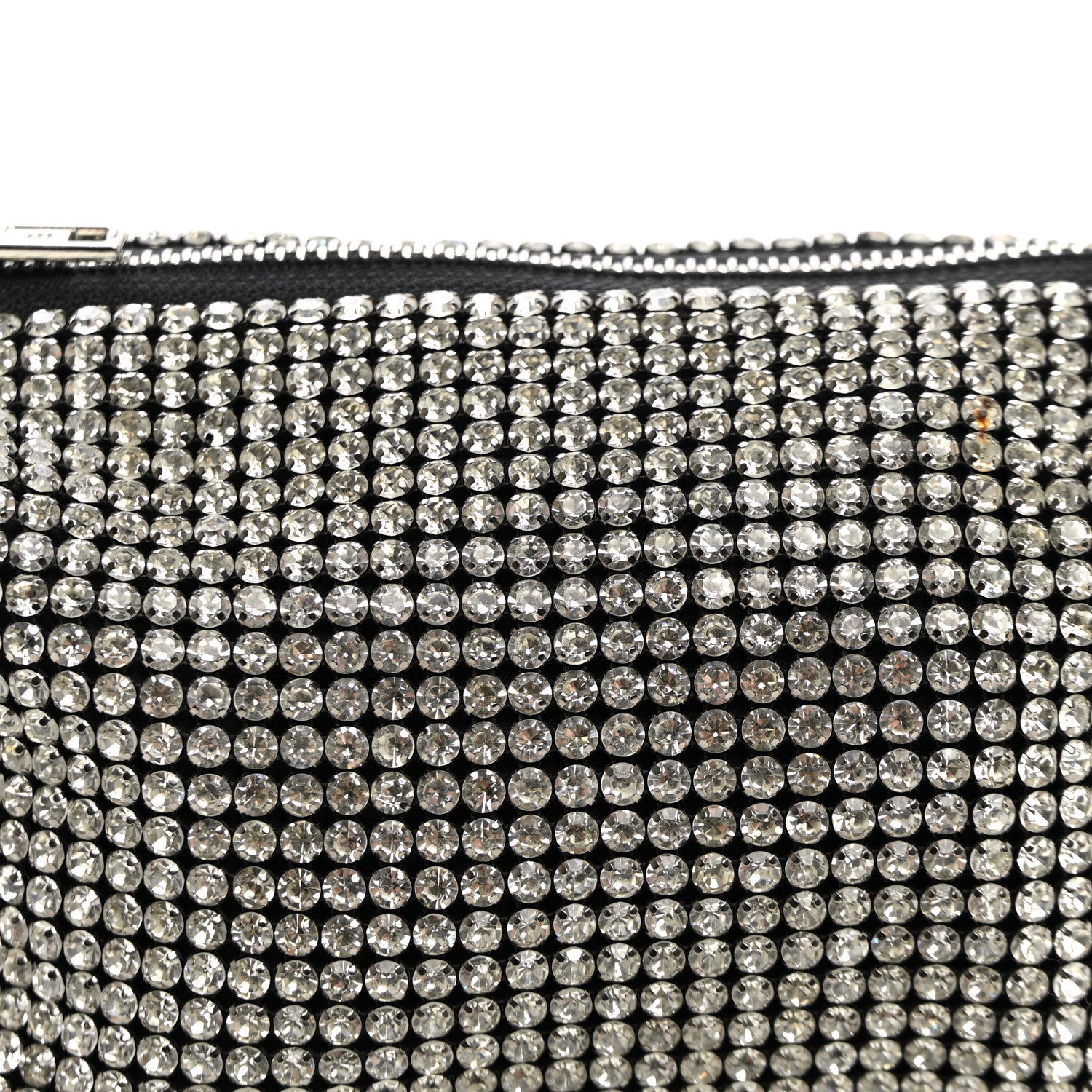 Alexander Wang Mesh Crystal Rhinestone Mini Heiress Pouch Black Silver 7 of 10