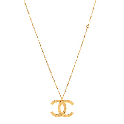 Chanel Metal CC Paris Button Necklace Gold 1 of 6