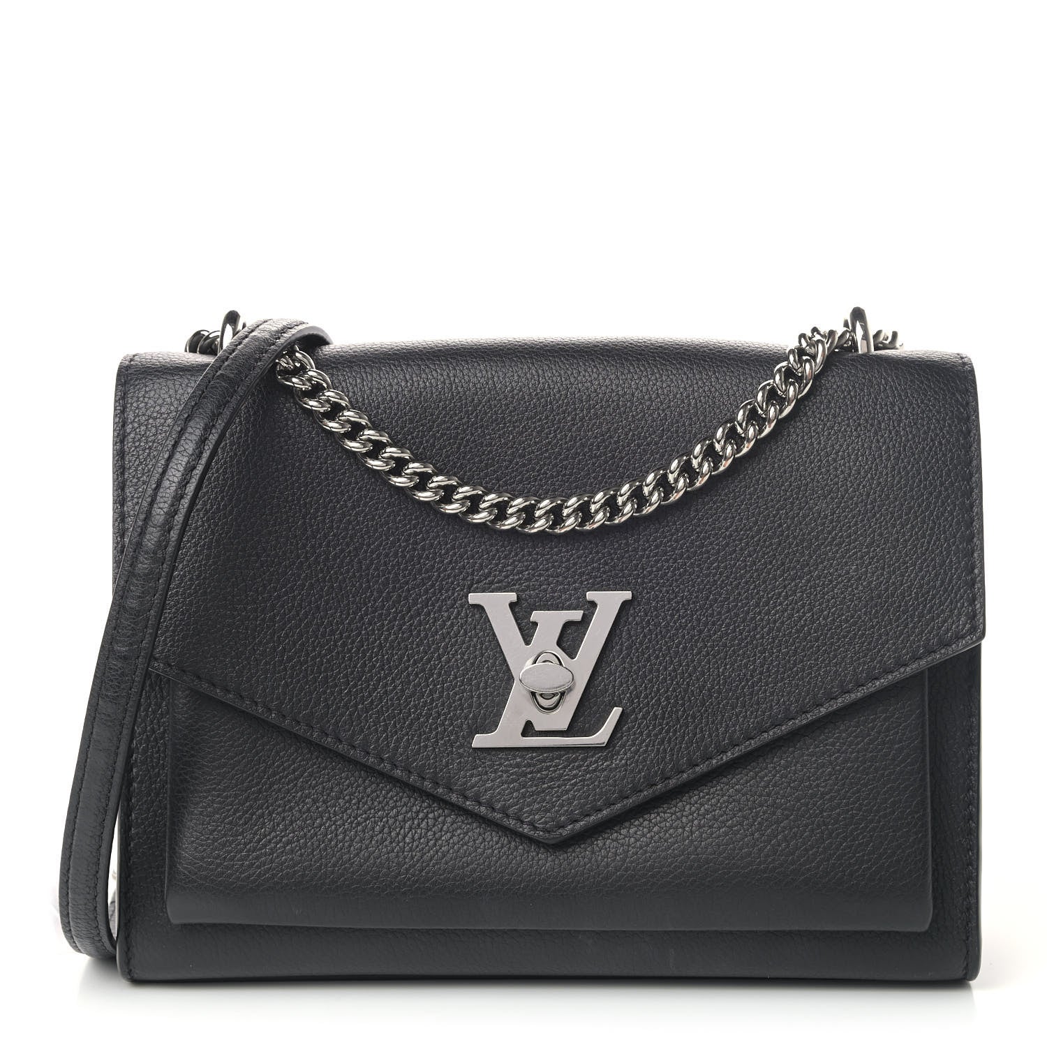 Louis Vuitton Soft Calfskin Mylockme Chain Bag BB Black 1 of 4