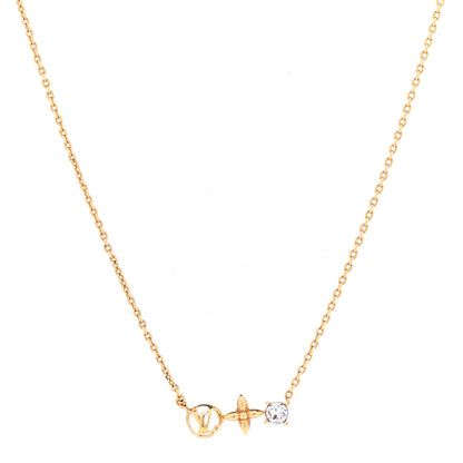Louis Vuitton Crystal Petite Louis Necklace Gold 1 of 7