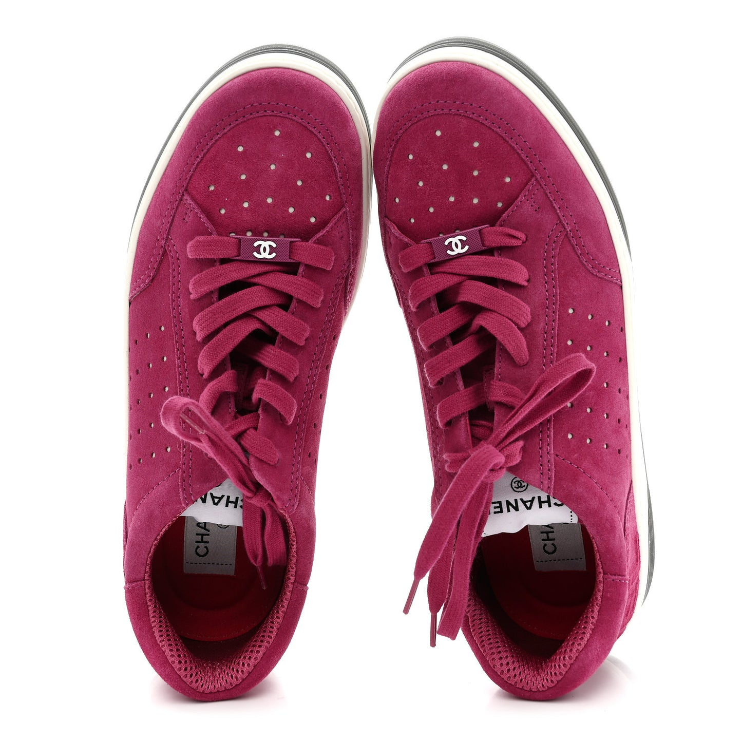 Suede Calfskin Logo Sneakers 41 Dark Pink