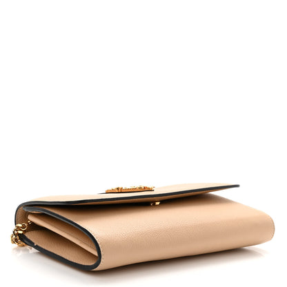 Versace Grainy Calfskin Virtus Chain Crossbody Beige 4 of 12