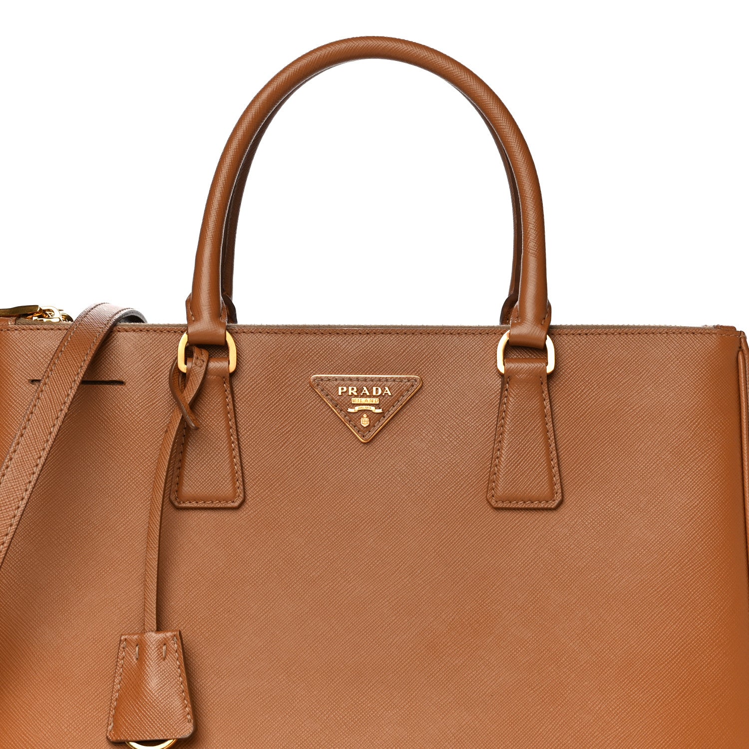 Prada Saffiano Medium Galleria Double Zip Tote Caramel 11 of 15