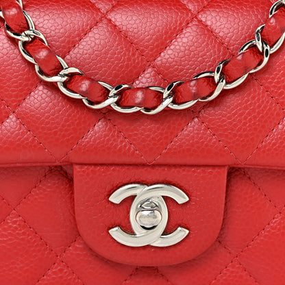 Chanel Caviar Quilted Mini Rectangular Flap Red 8 of 17