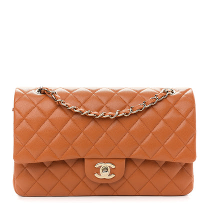 Chanel Caviar Quilted Medium Double Flap Light Brown 1 of 9