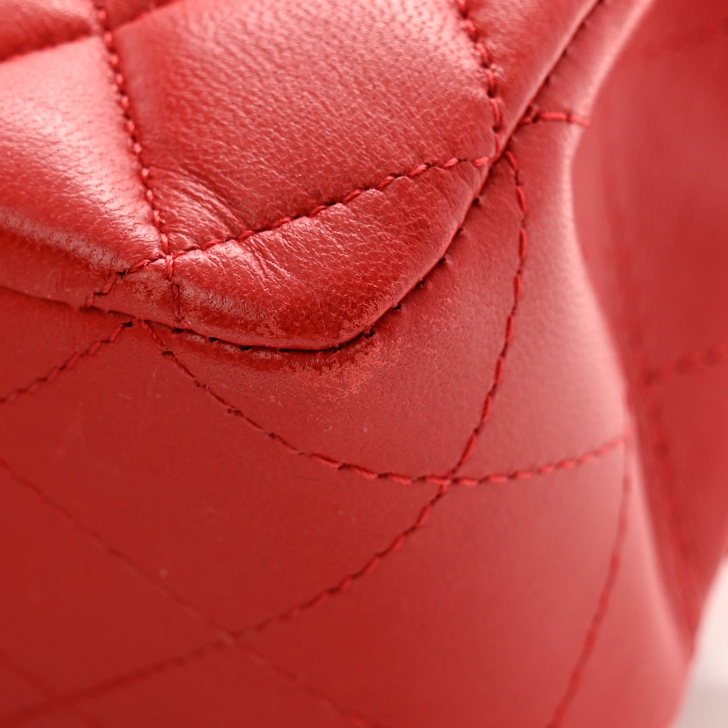 Chanel Lambskin Quilted Medium Double Flap Red 11 of 15