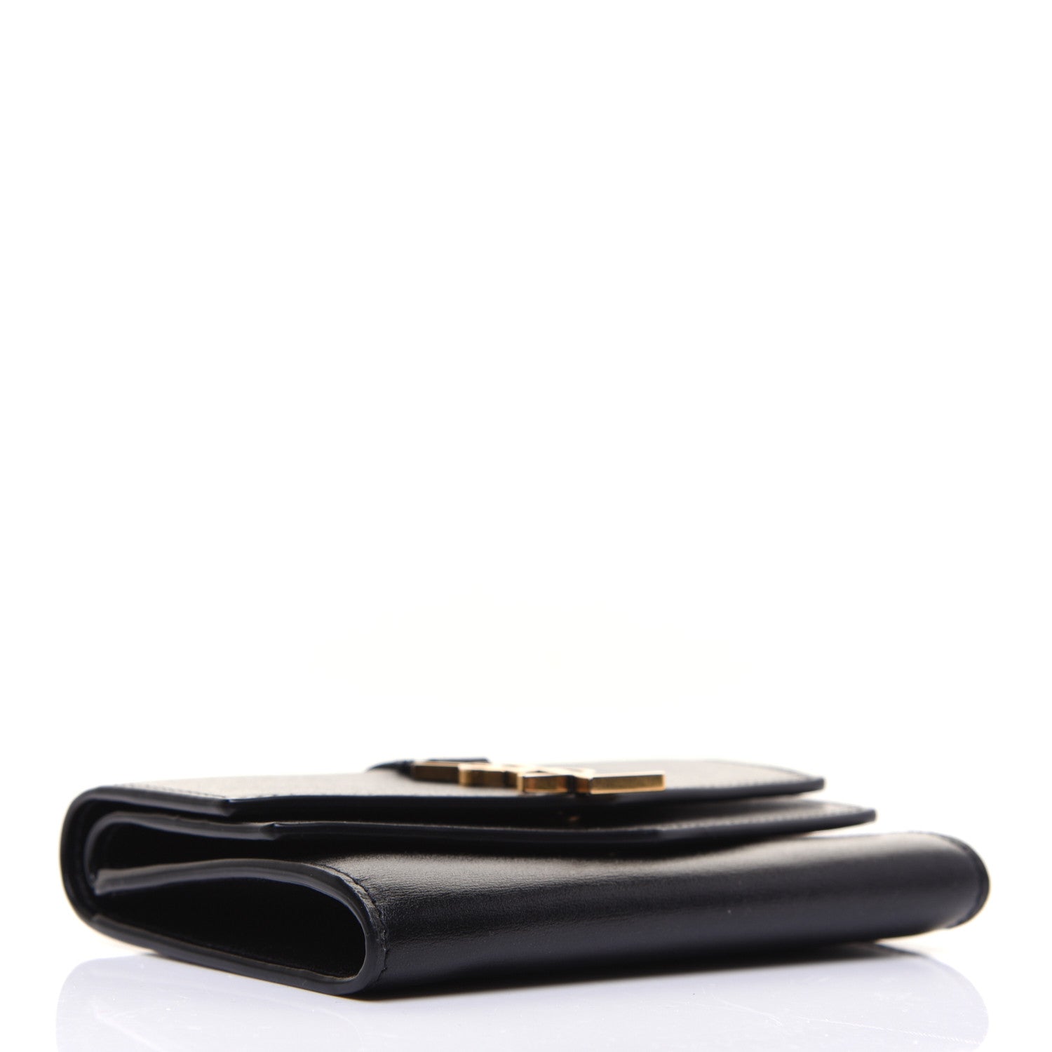 Saint Laurent Smooth Calfskin Monogram Small Sulpice Wallet Black 4 of 13