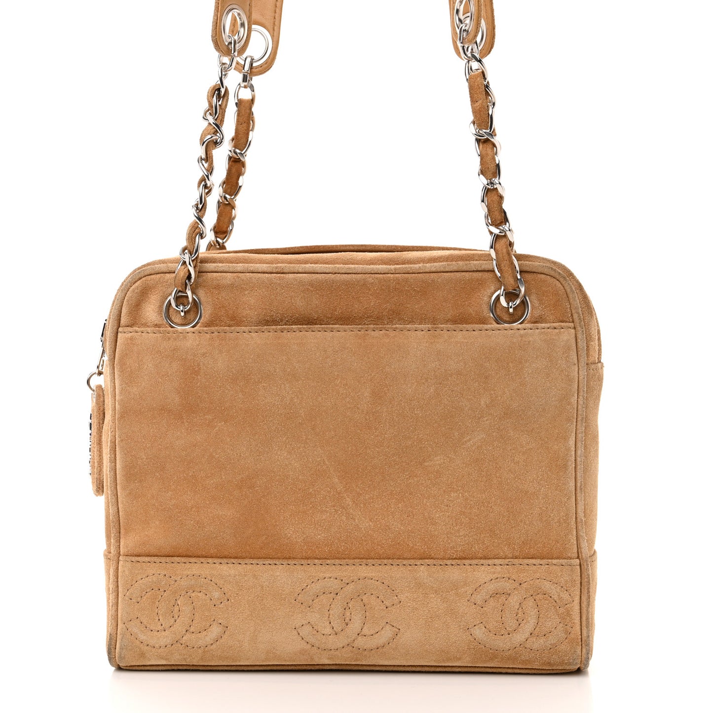 Suede CC Shoulder Bag Beige