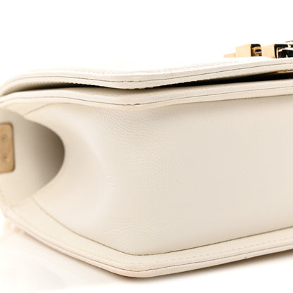 Chanel Caviar Quilted Small Boy Flap White 9 of 10