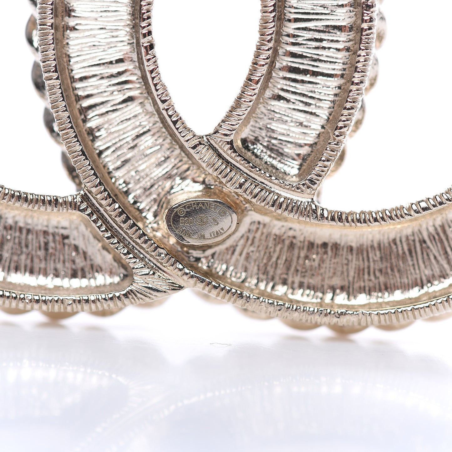 Pearl Crystal April In Paris CC Brooch Gold