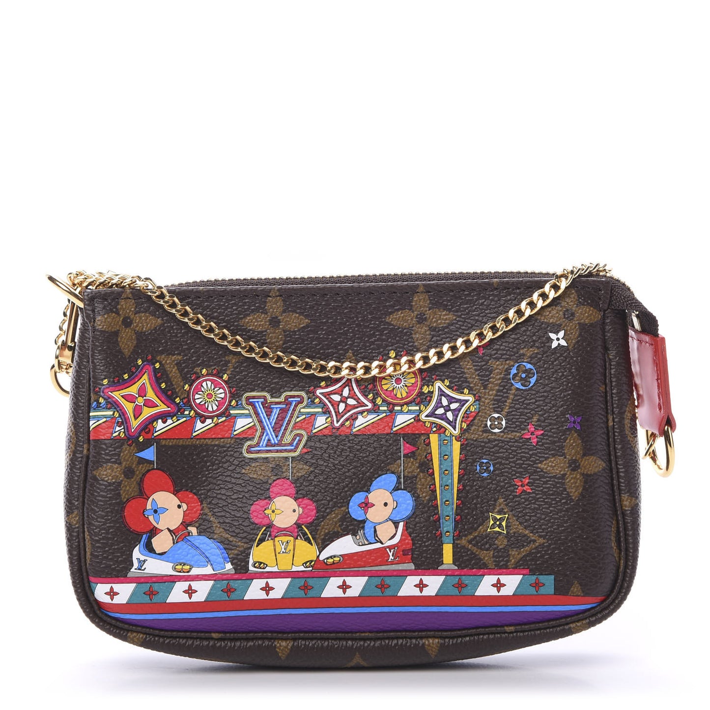 Monogram 2020 Christmas Animation Bumper Cars Mini Pochette Accessories Coquelicot