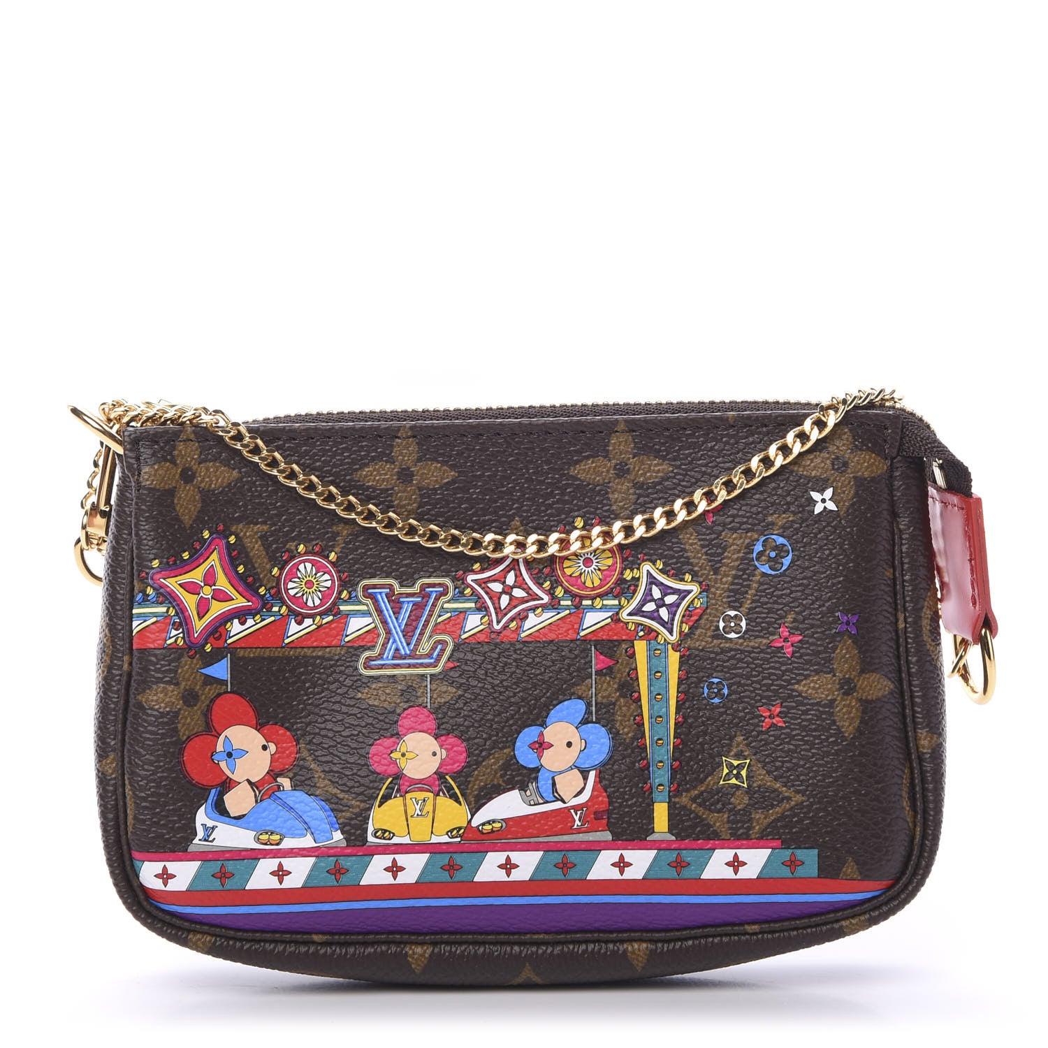 Louis Vuitton Monogram 2020 Christmas Animation Bumper Cars Mini Pochette Accessories Coquelicot 1 of 7