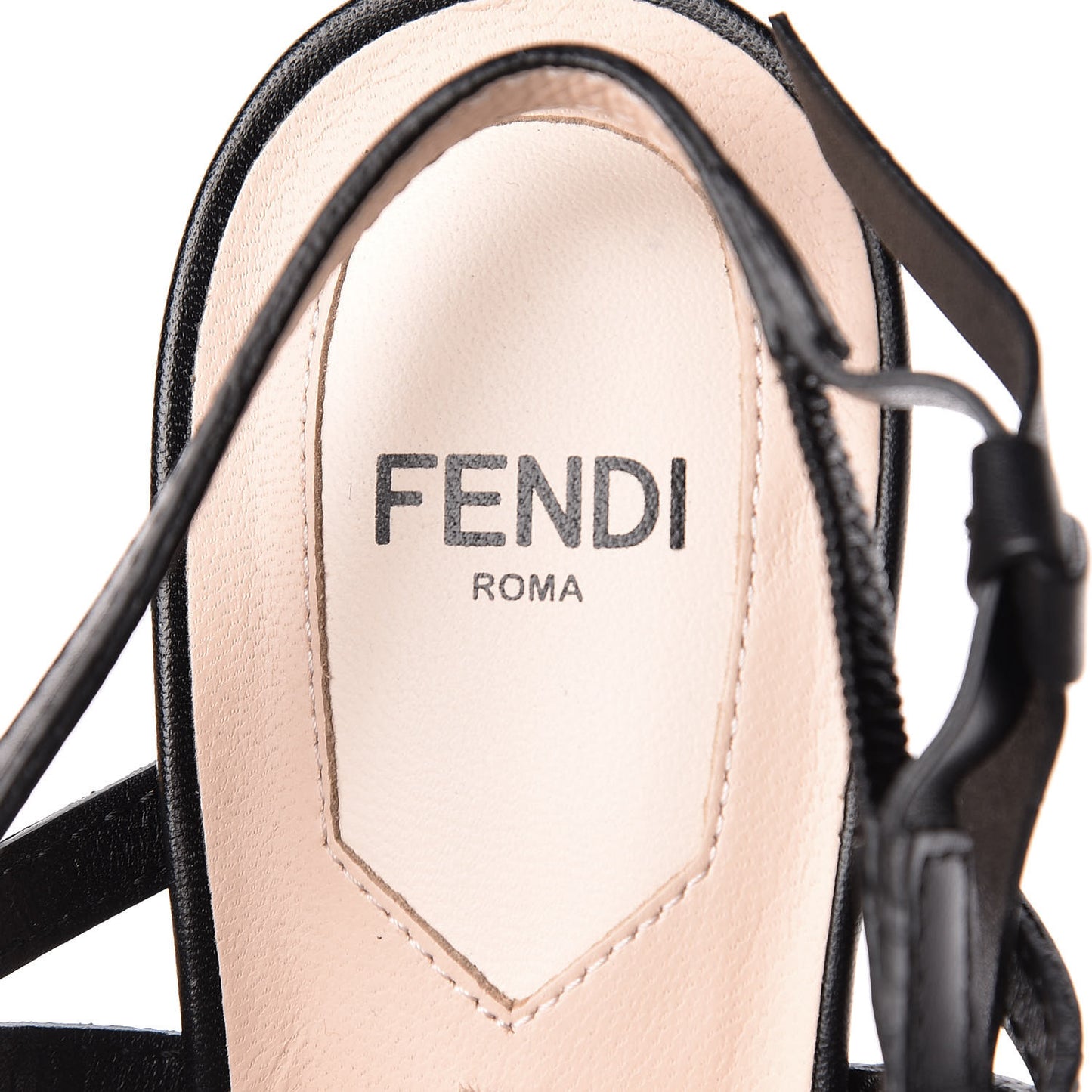 Calfskin FF Embossed Pearland Decollete Aperta Slingback Pumps 37.5 Tobacco