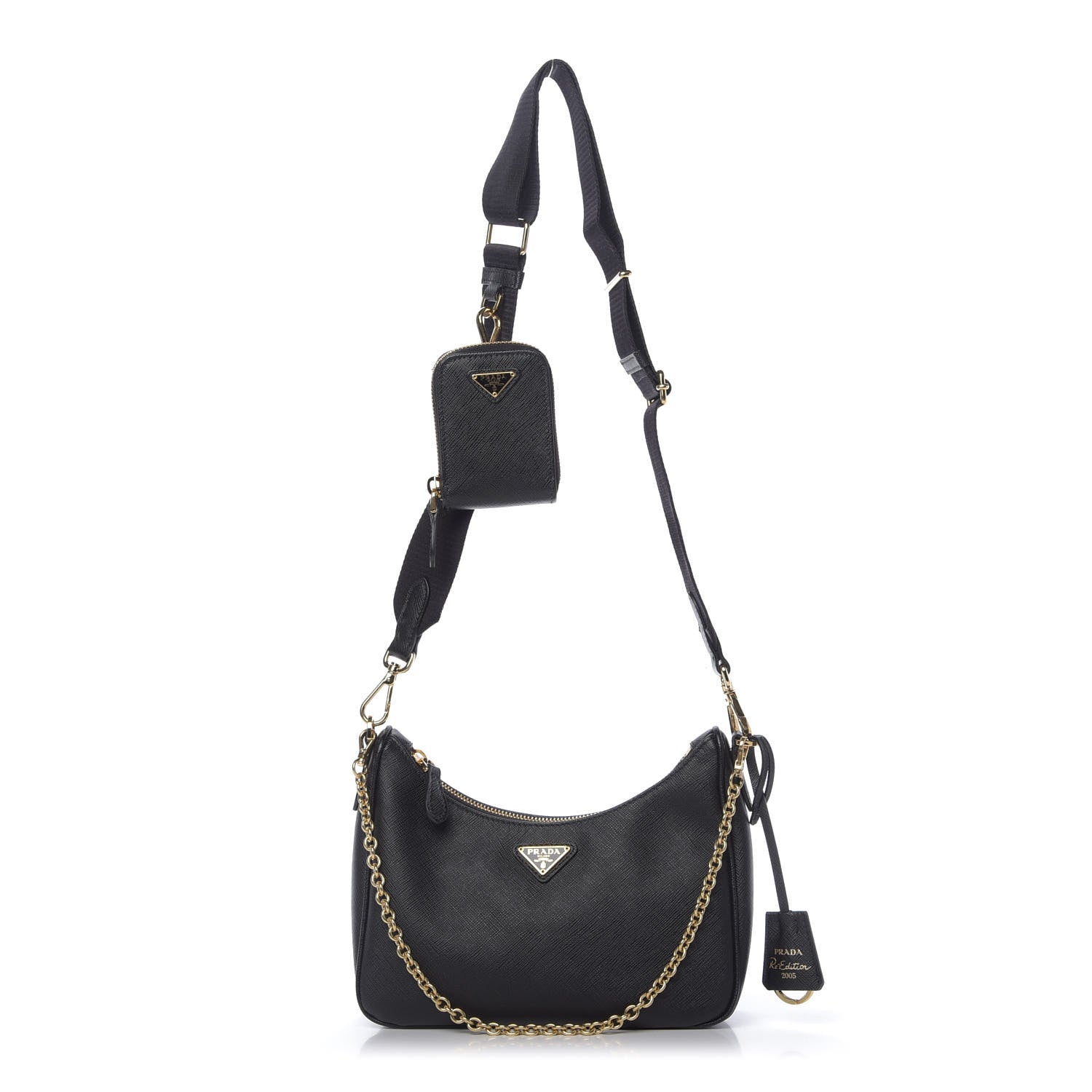 Prada Saffiano Lux Re-Edition 2005 Shoulder Bag Black 1 of 9