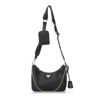 Prada Saffiano Lux Re-Edition 2005 Shoulder Bag Black 1 of 9