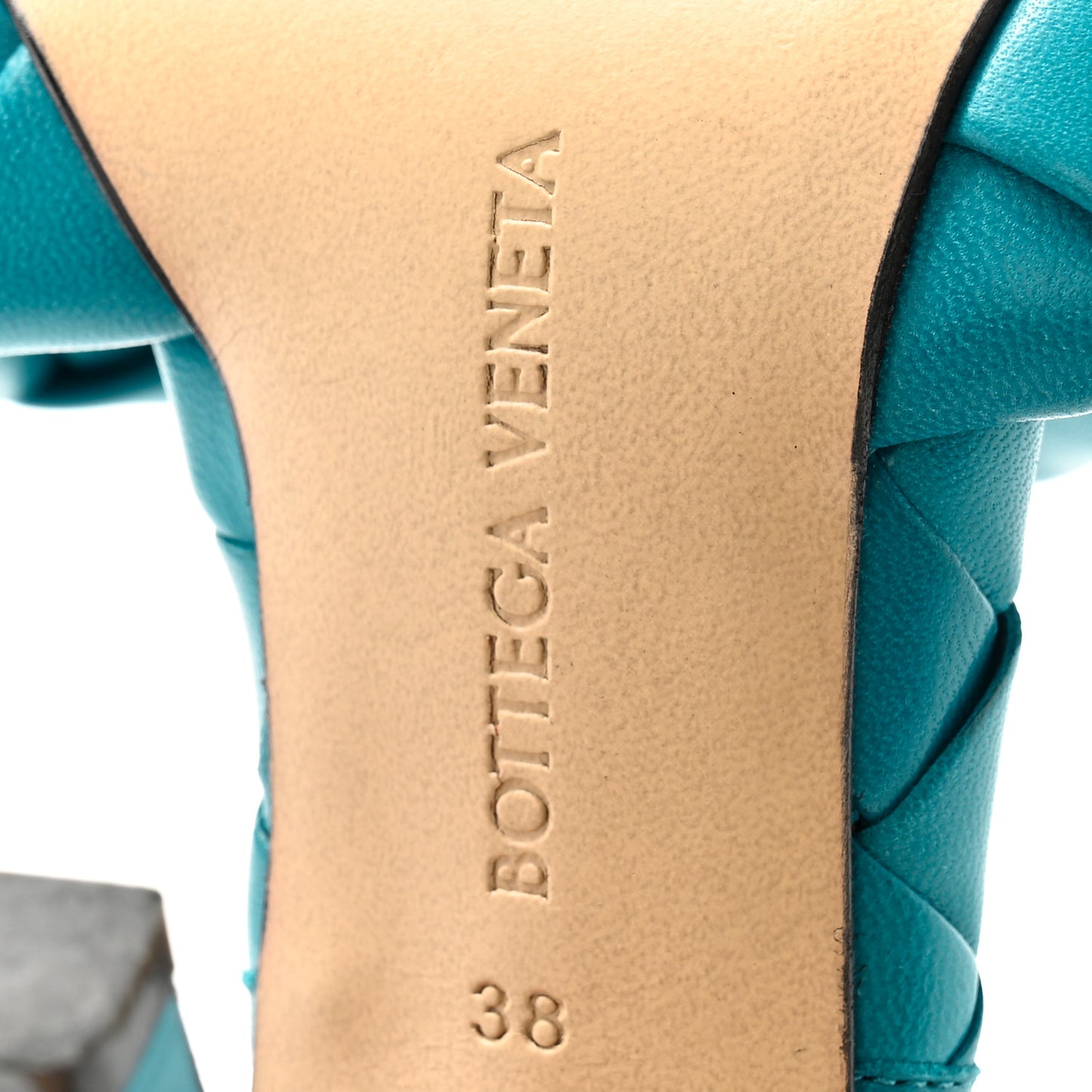 Nappa Maxi Intrecciato Lido 90mm Mule Sandals 38 Vintage Blue