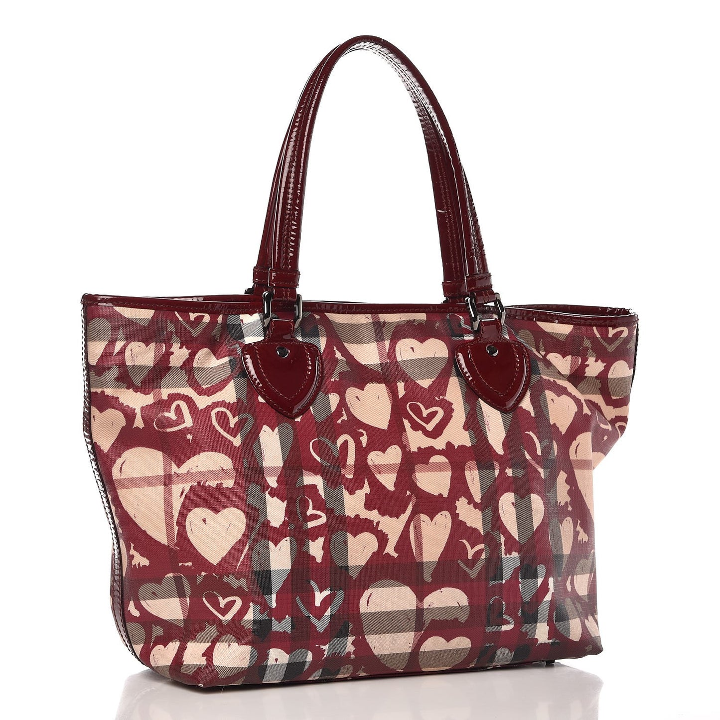 Nova Check Heart Tote Red
