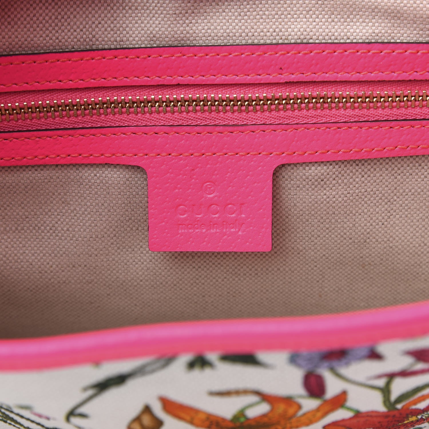 Gucci Canvas Flora Medium Jackie Hobo Fuchsia 6 of 9