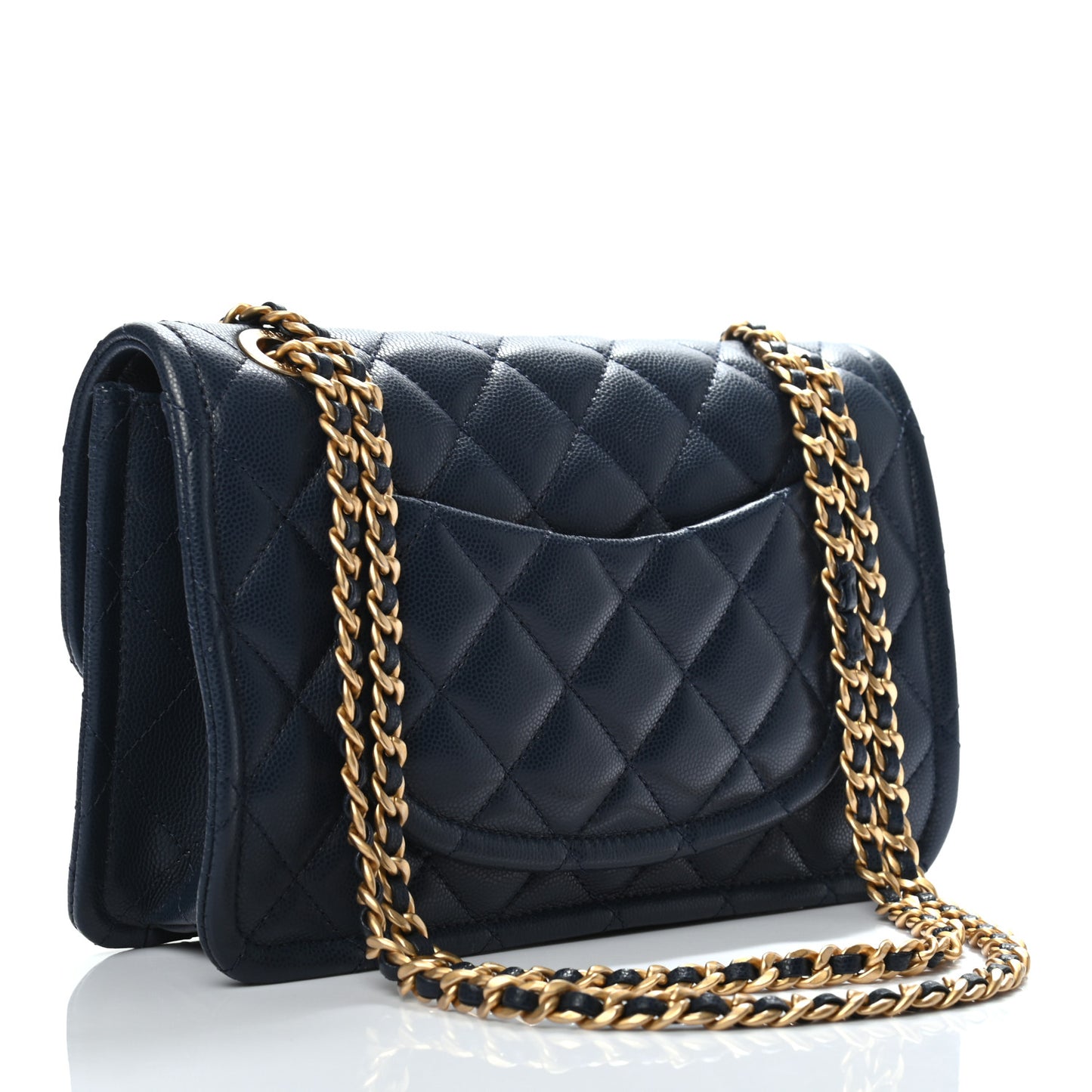 Caviar Quilted Medium Sweet Classic Flap Navy Blue