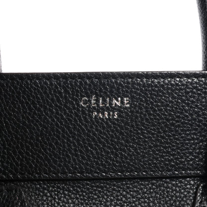 Celine Drummed Calfskin Mini Luggage Black 5 of 9