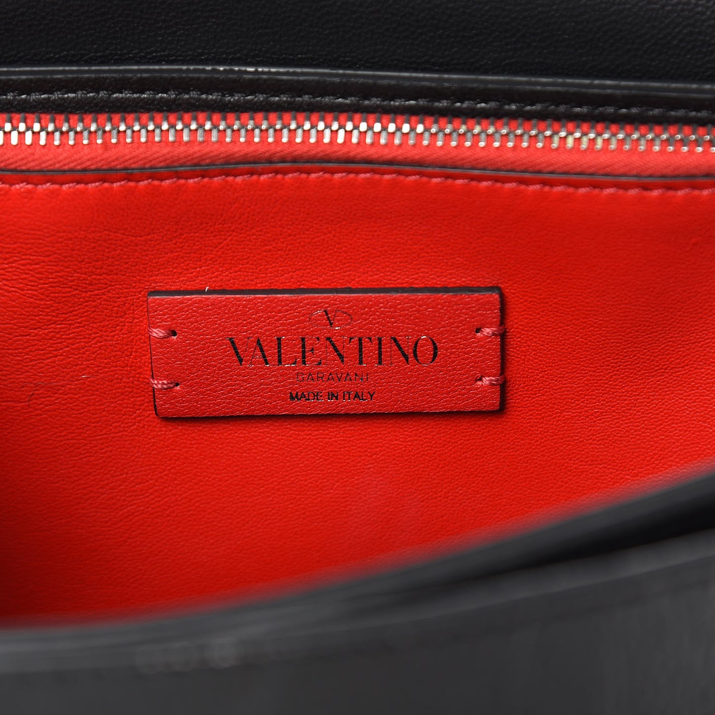 Textured Patent Calfskin Medium Vring Shoulder Bag Black