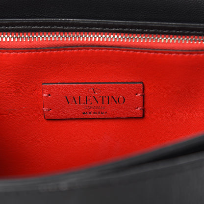 Valentino Garavani Textured Patent Calfskin Medium Vring Shoulder Bag Black 6 of 11