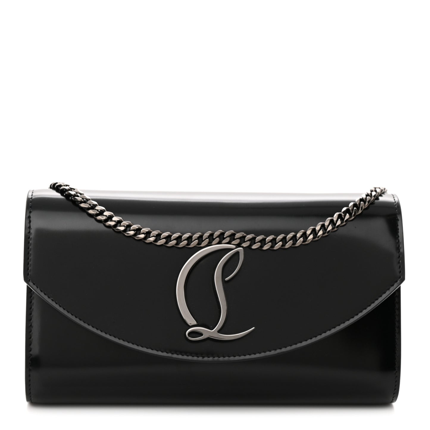 Calfskin Loubi54 Wallet On Chain Black