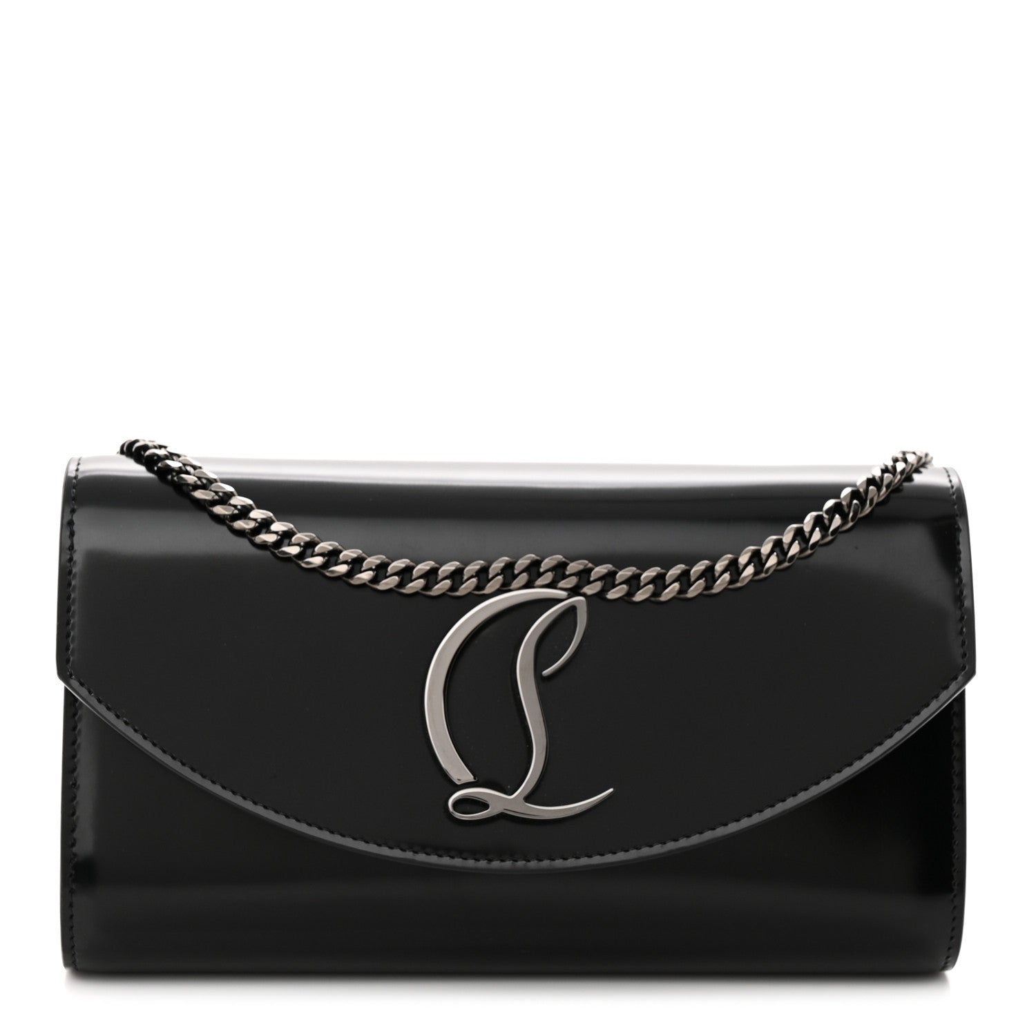 Christian Louboutin Calfskin Loubi54 Wallet On Chain Black 1 of 12