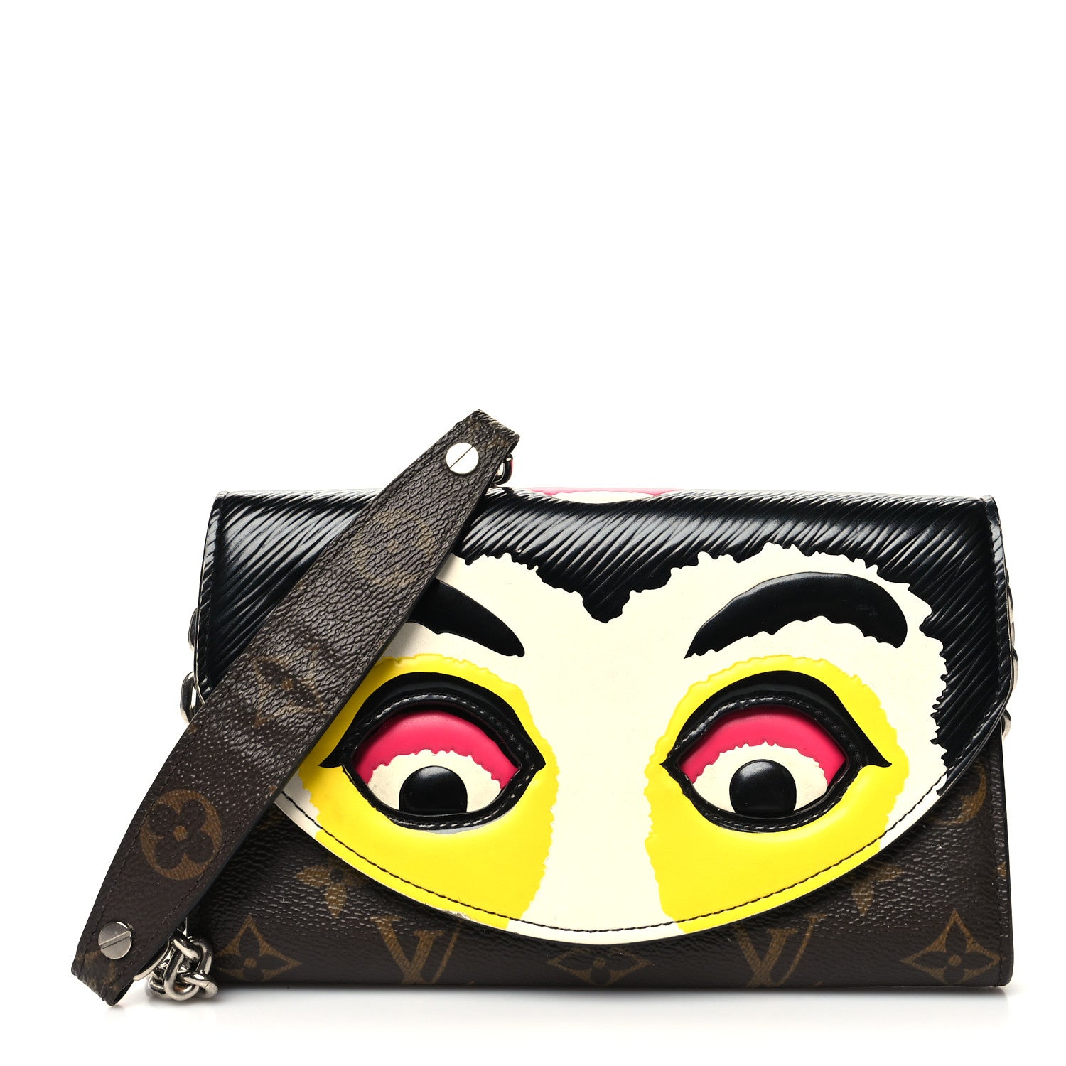 Louis Vuitton Monogram Kabuki Chain Wallet Black 1 of 12
