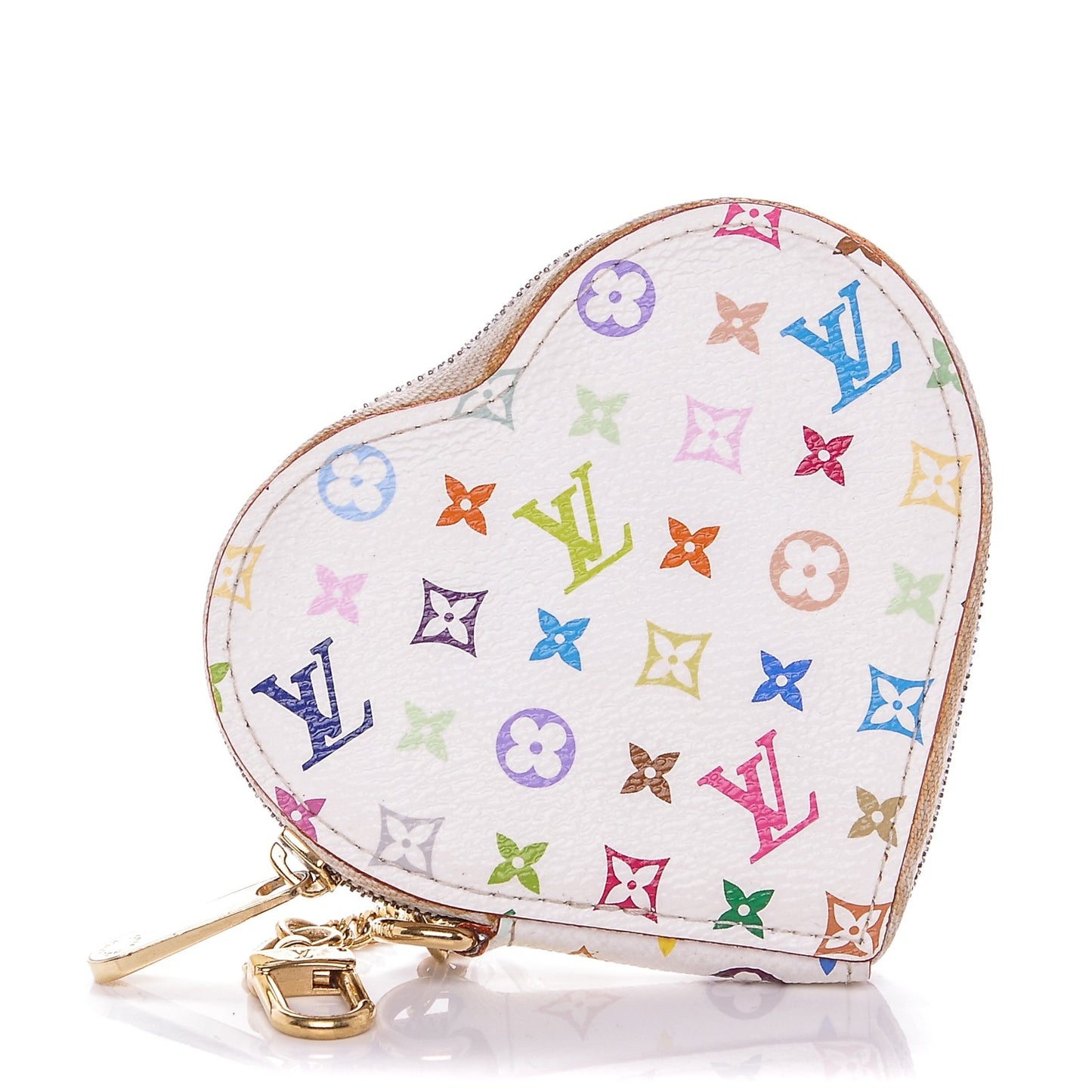 Monogram Multicolor Coeur Heart Coin Purse White