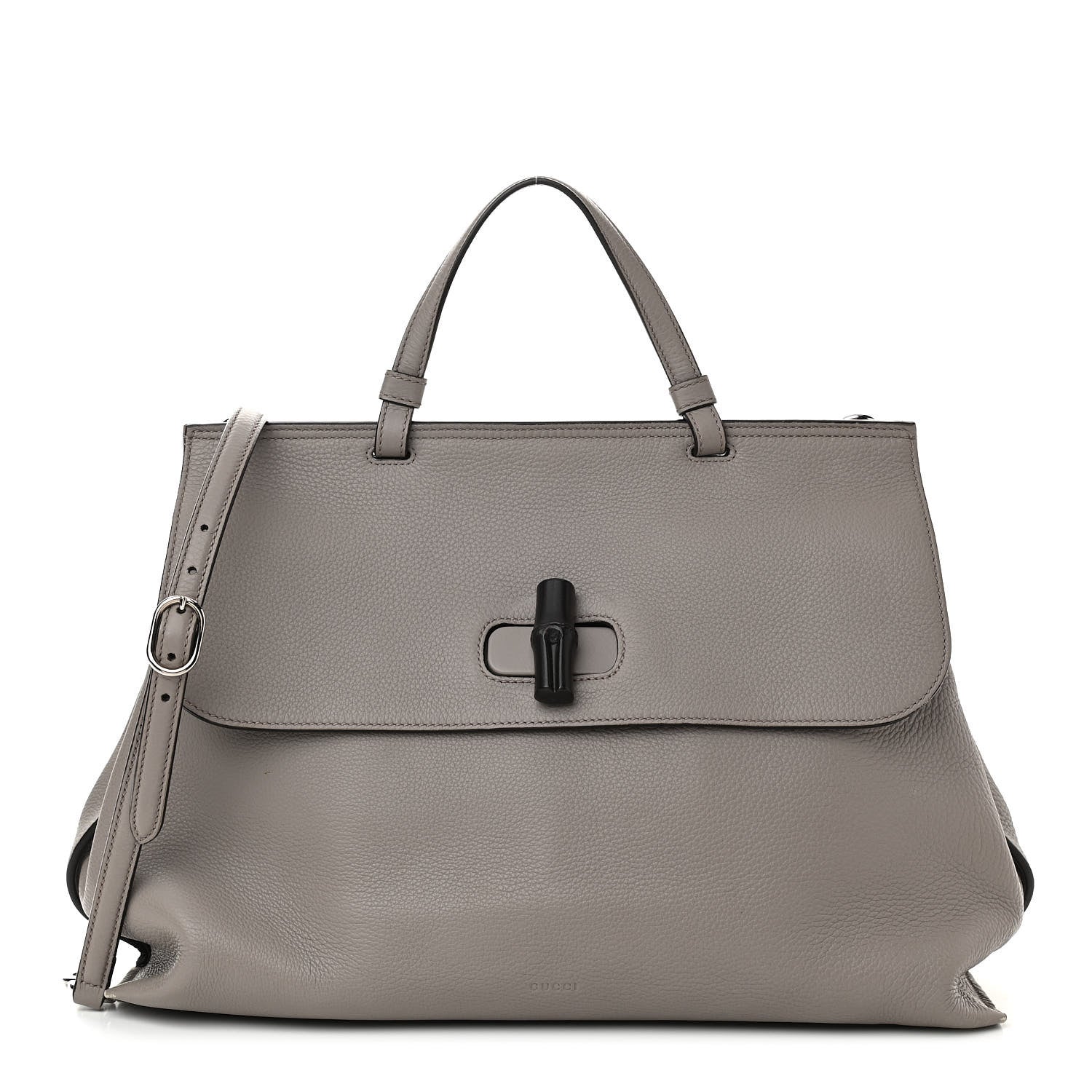 Gucci Cellarius Calfskin Large Bamboo Daily Top Handle Bag Storm Grey 1 of 12