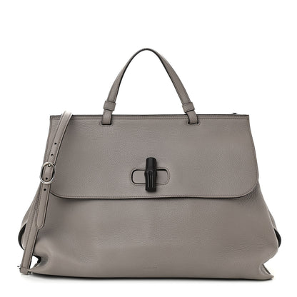 Gucci Cellarius Calfskin Large Bamboo Daily Top Handle Bag Storm Grey 1 of 12