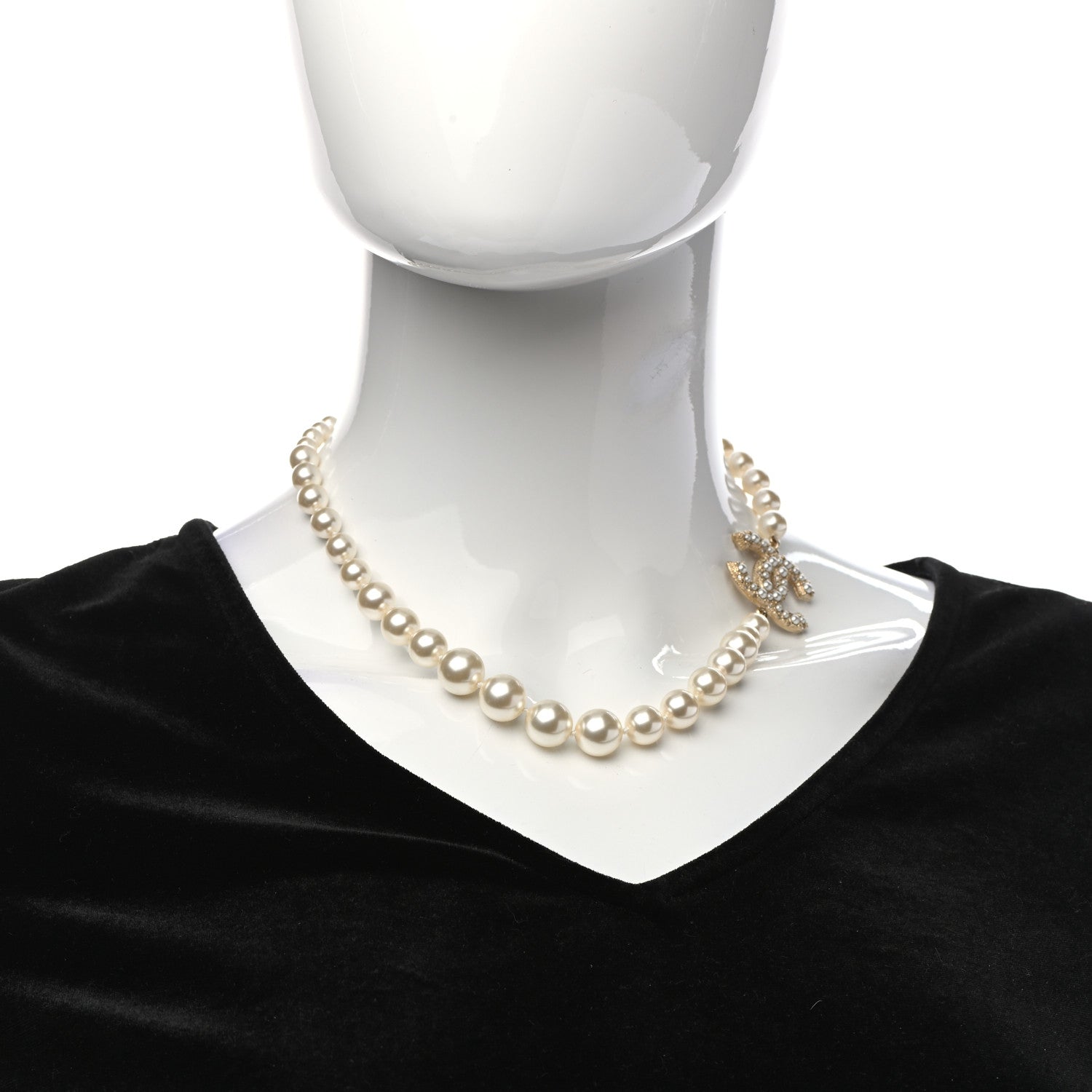 Chanel Pearl CC 100th Anniversary Necklace Light Gold 2 of 4