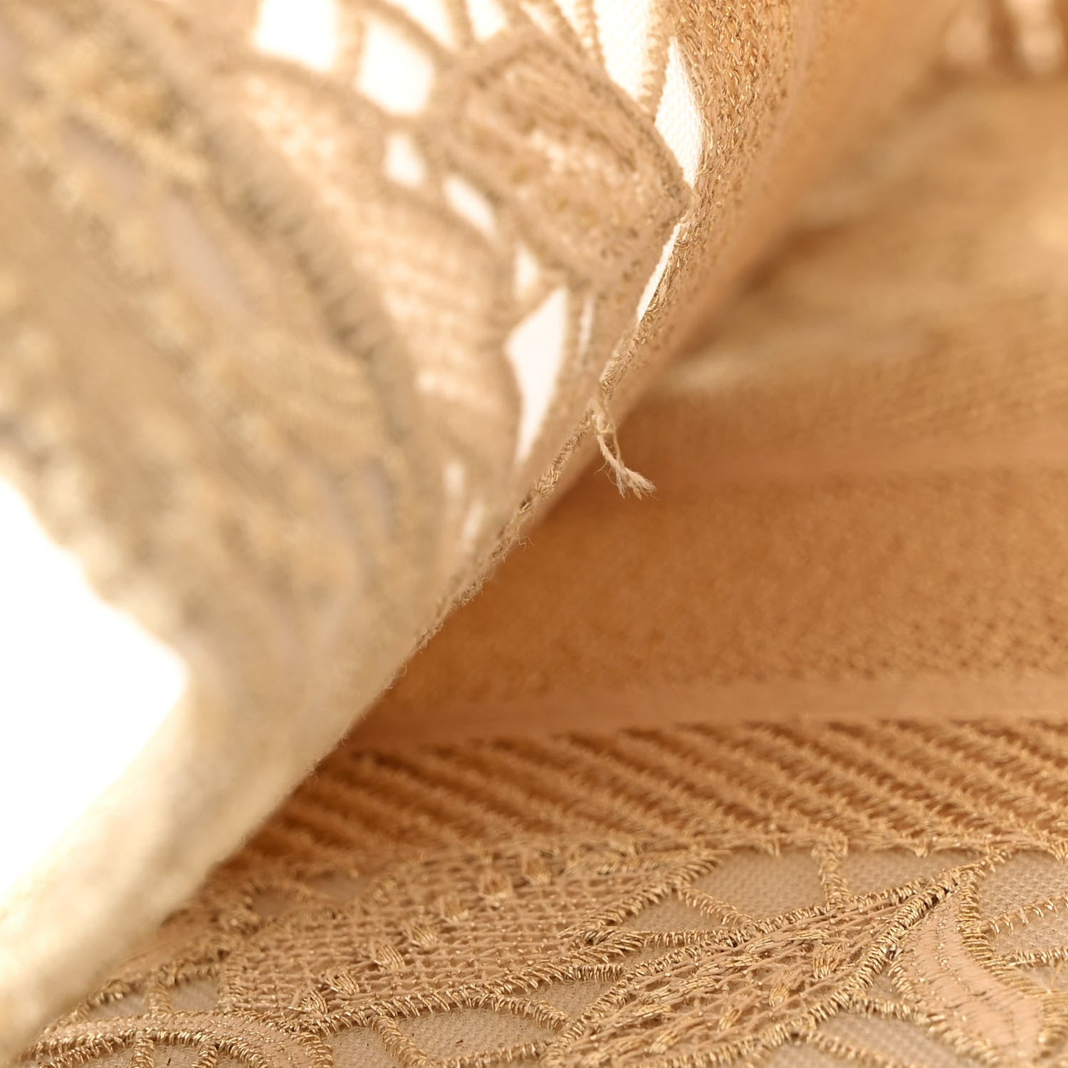 Christian Dior Transparent Metallic Embroidered Mesh Macrame Medium Book Tote Gold 12 of 12