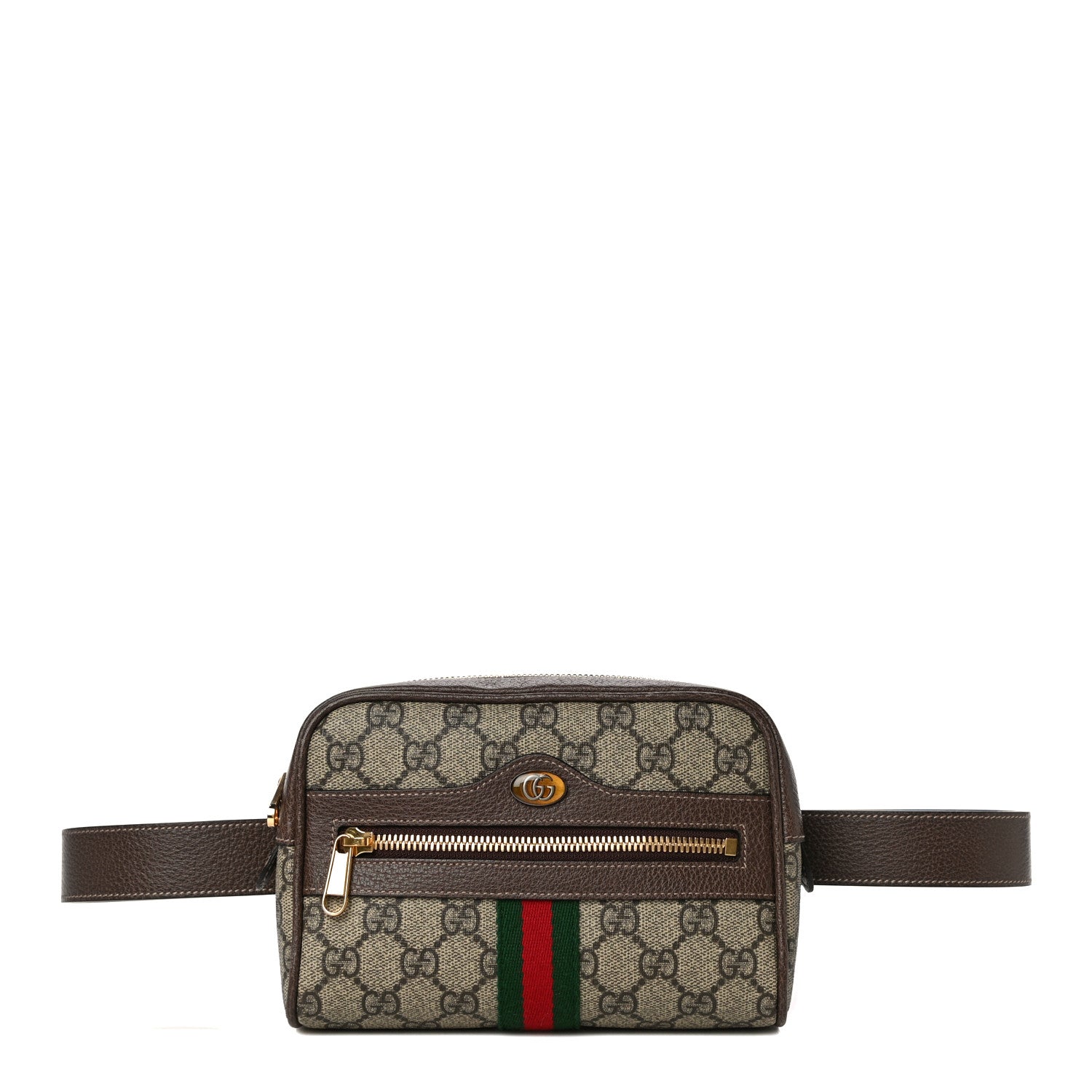 Gucci GG Supreme Monogram Web Small Ophidia Belt Bag 85 34 Dark Brown 1 of 9