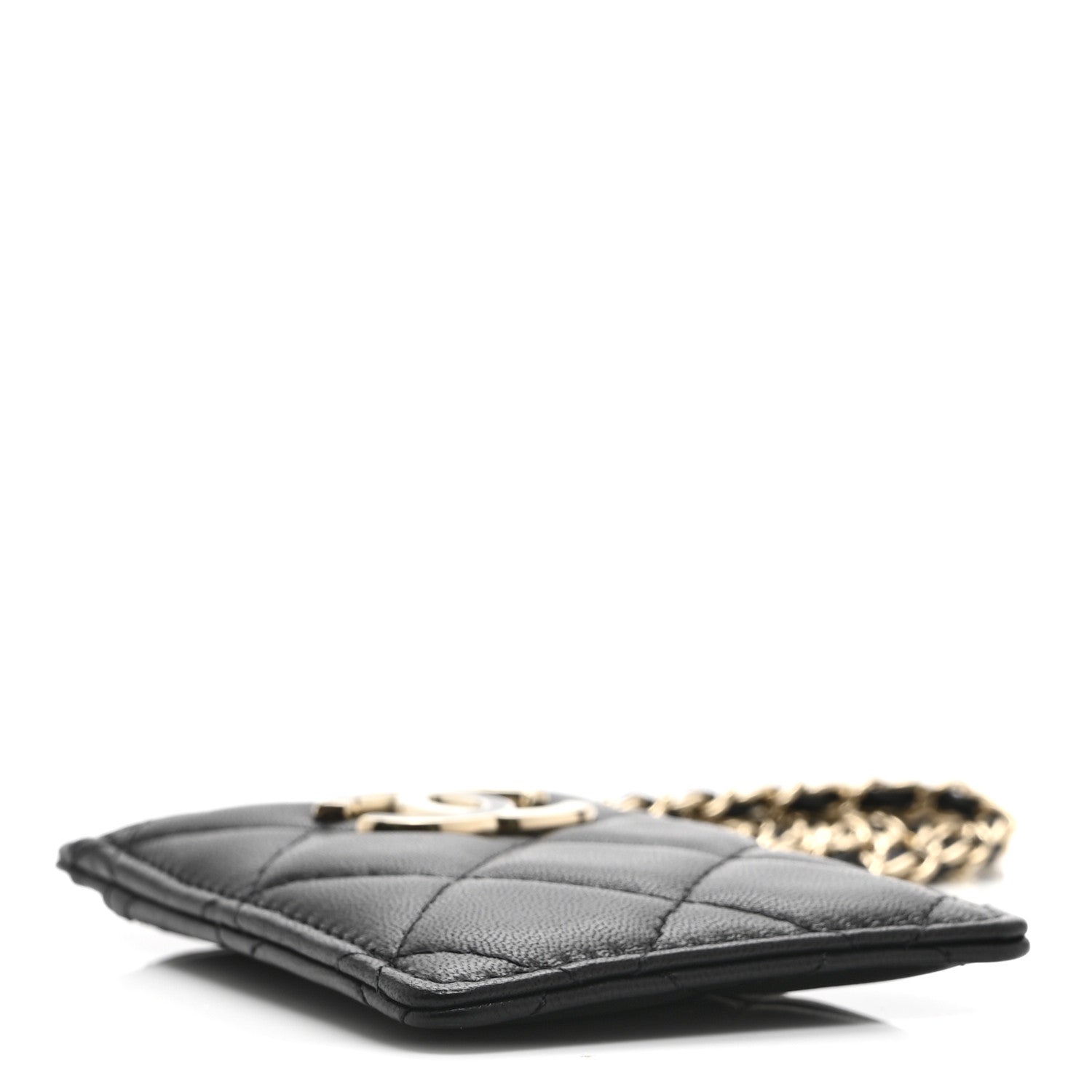 Chanel Lambskin Quilted Chanel Card Holder On Chain Black 3 of 6