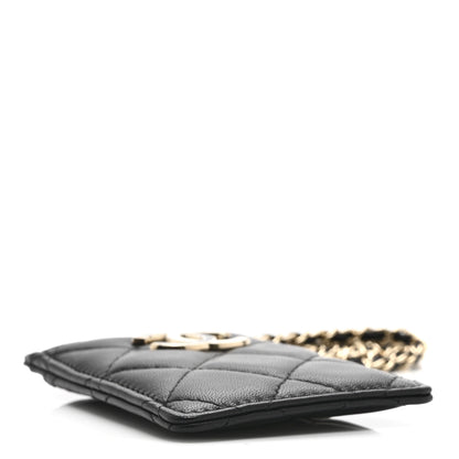 Chanel Lambskin Quilted Chanel Card Holder On Chain Black 3 of 6