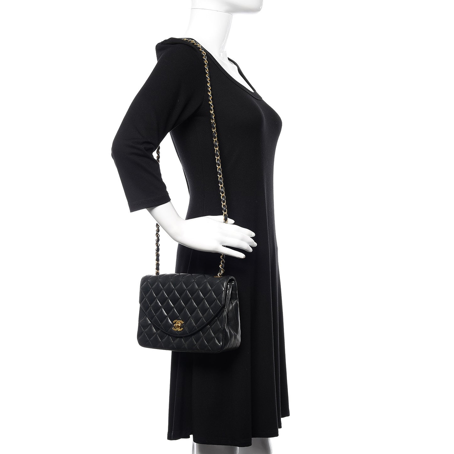 Lambskin Quilted Small Single Flap Black