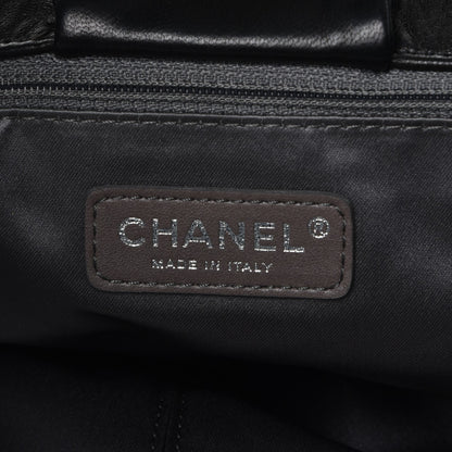 Chanel Lambskin Patchwork Accordion Flap Black White 7 of 10