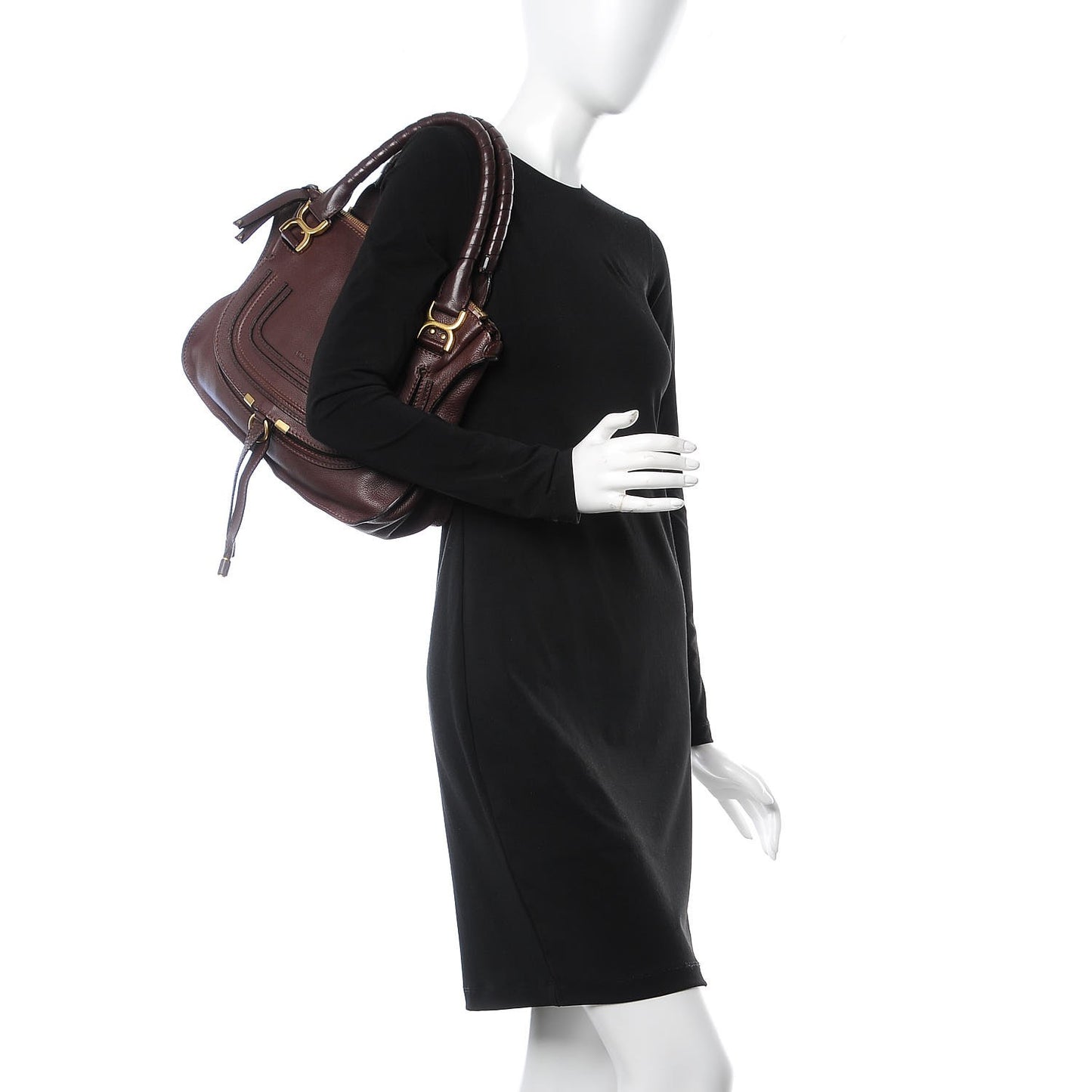 Calfskin Medium Marcie Satchel Wine Purple