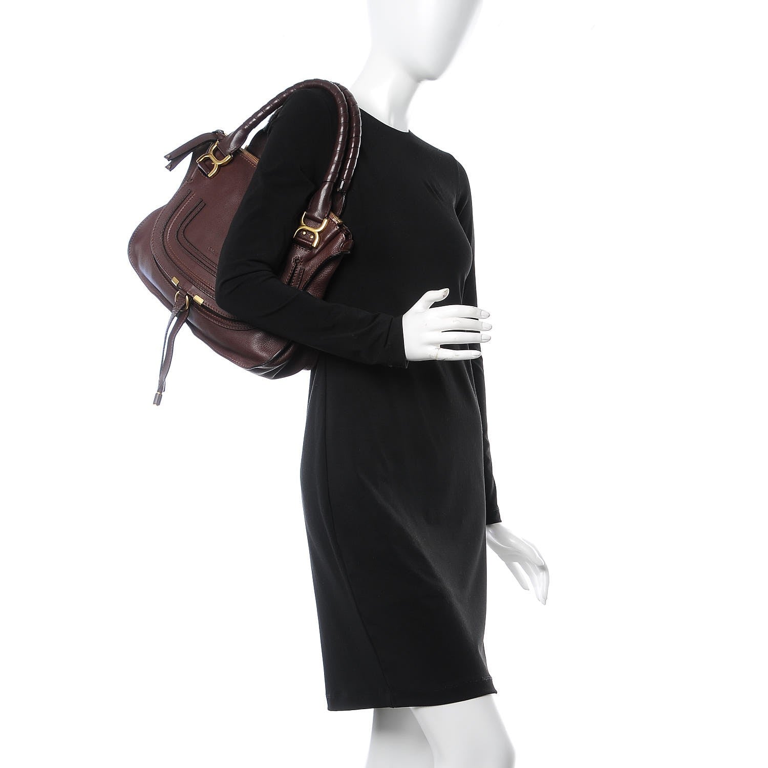 Chloe Calfskin Medium Marcie Satchel Wine Purple 2 of 8