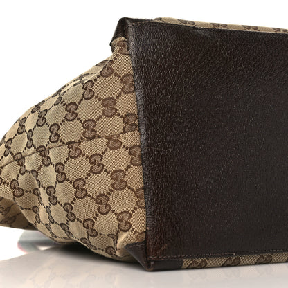 Gucci GG Monogram Medium Web Handle Bucket Tote Dark Brown 8 of 12