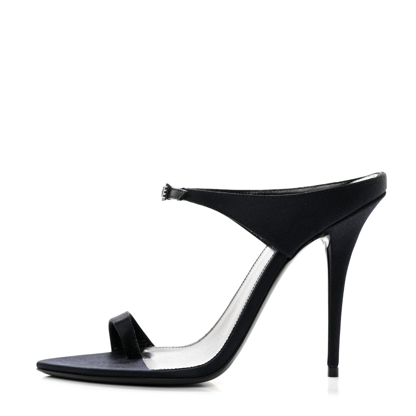Crepe Satin Dive Mule Sandals 38 Patriot Navy