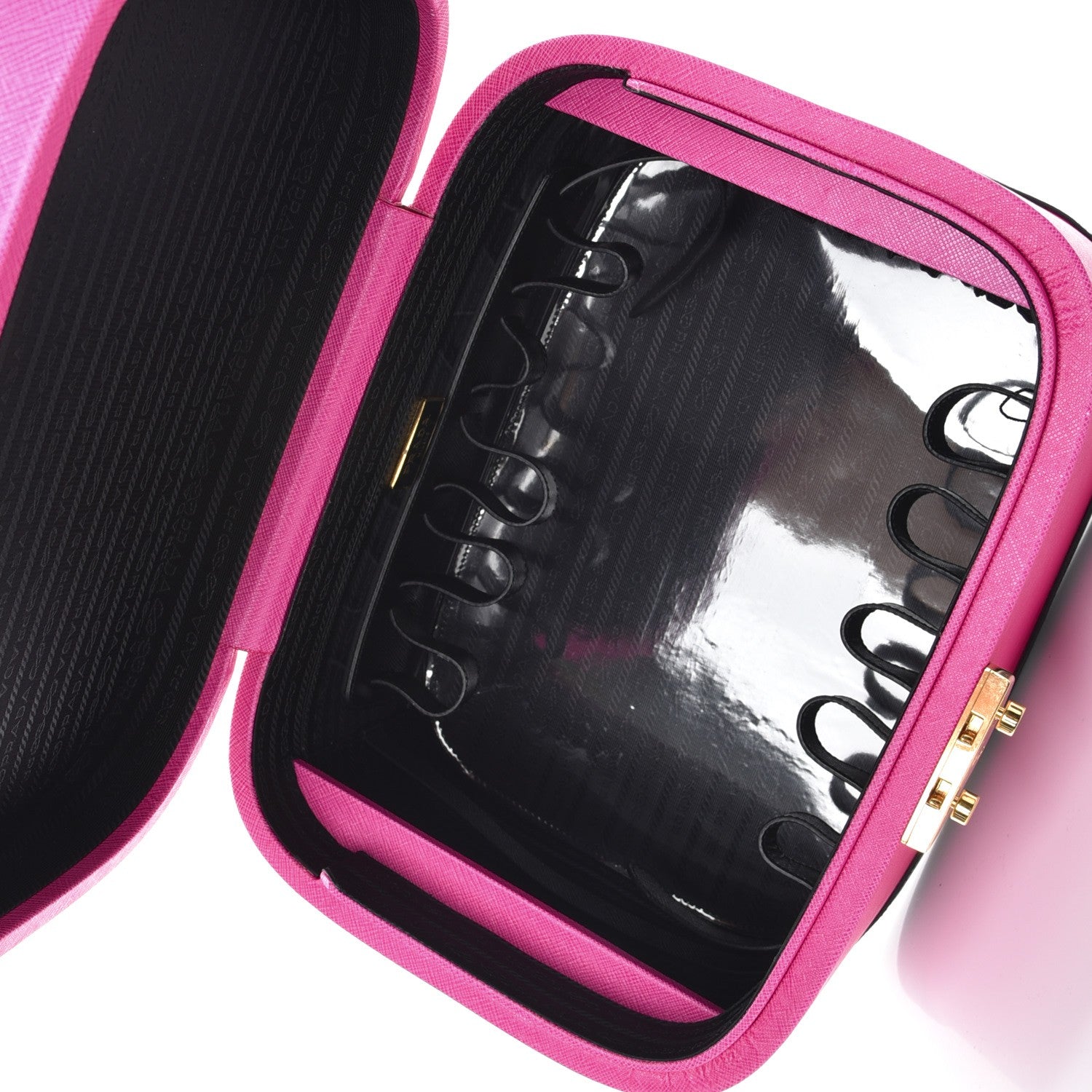 Prada Saffiano Cosmetic Train Case Fuxia 6 of 10