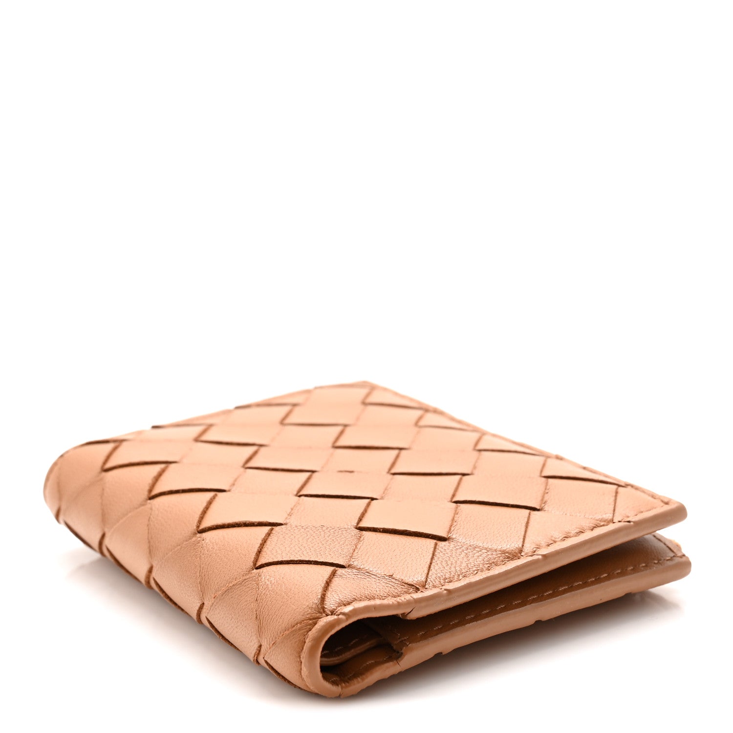 Bottega Veneta Nappa Intrecciato Small Bi-Fold Zip Wallet Caramel 4 of 9