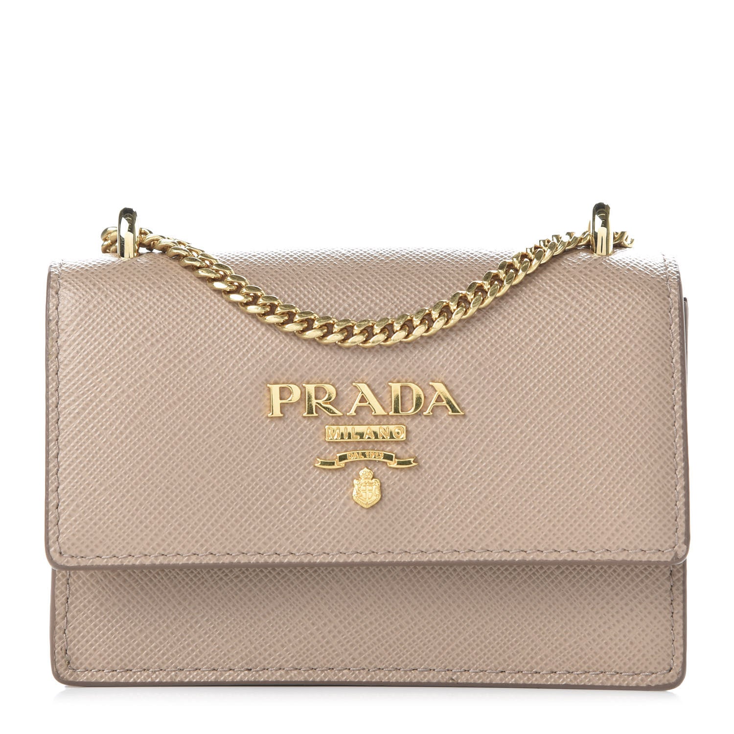 Prada Saffiano Card Holder With Chain Cammeo 1 of 10