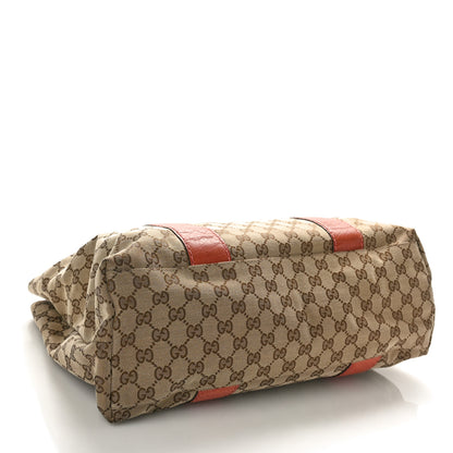 Gucci Monogram Medium Bamboo Bar Tote Coral 4 of 11