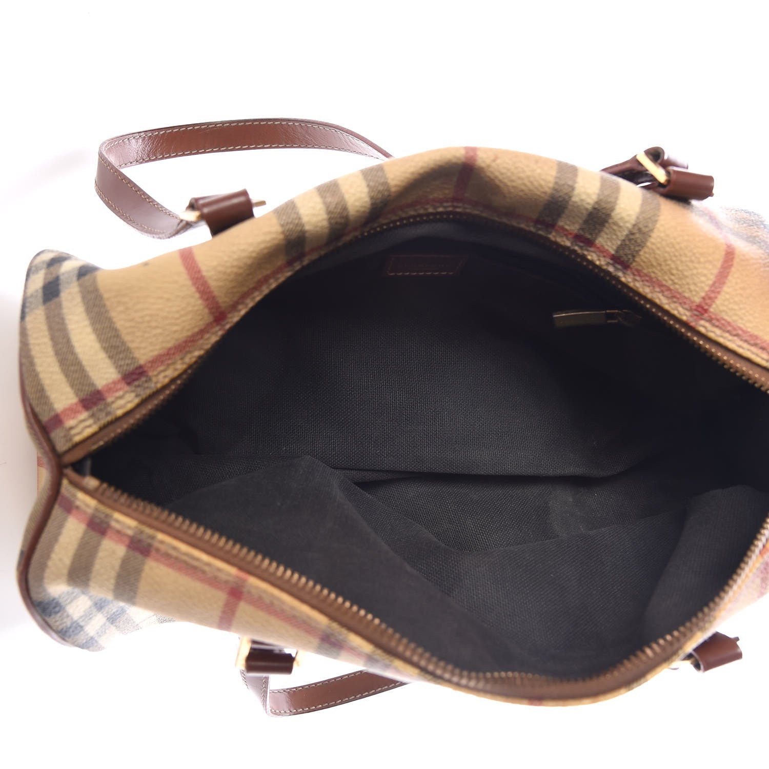 Burberry Haymarket Check Barrel Bag Brown 5 of 15