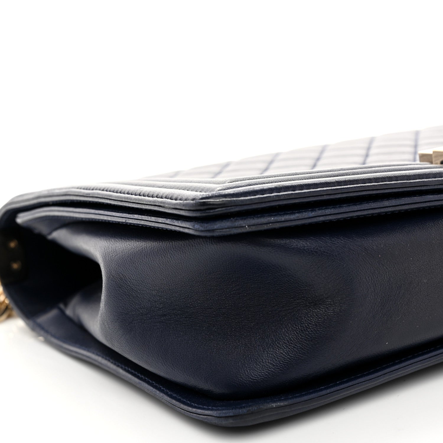 Chanel Lambskin Quilted New Medium Boy Flap Dark Navy Blue 9 of 10